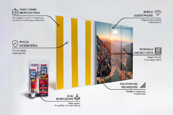 Stenska plošča za kuhinjo Gorska panorama sončni zahod