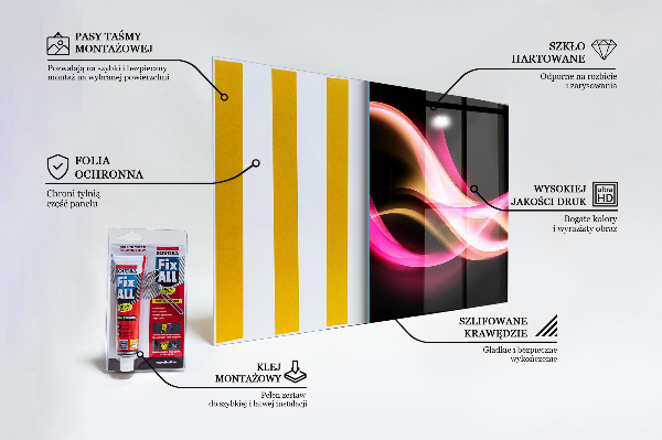 Stenska plošča za kuhinjo Moderne abstraktne vibracije