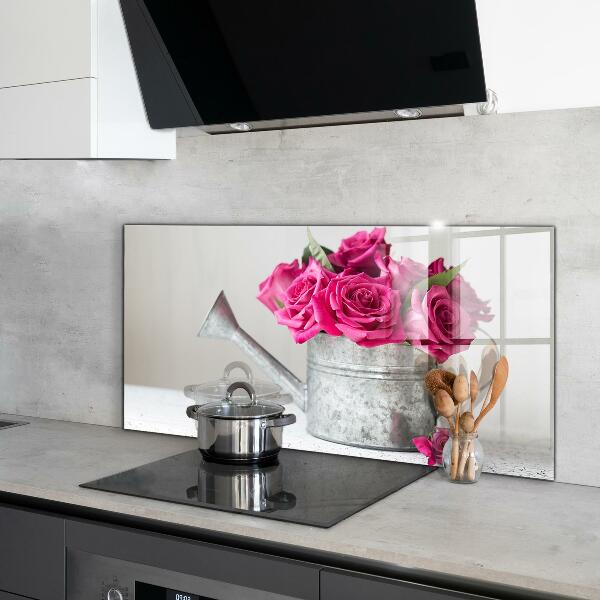 Zidna obloga za kuhinju Zalivalka s šopkom vrtnic