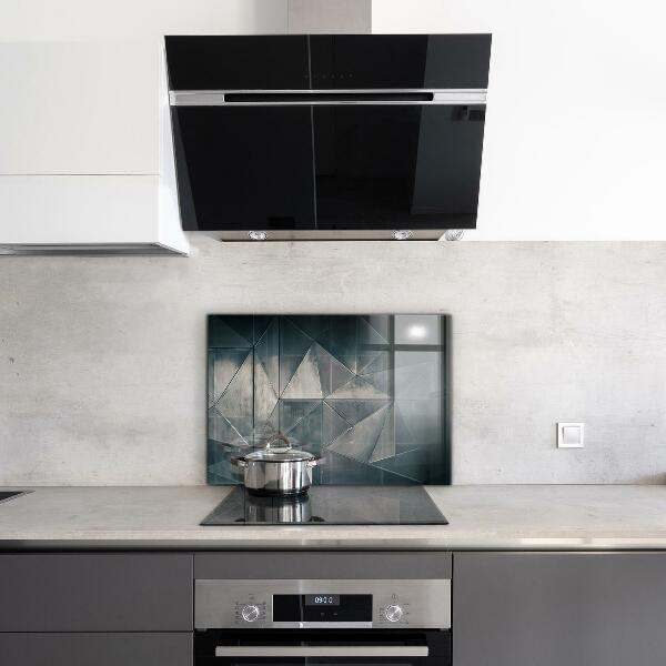 Stenska plošča za kuhinjo Kovinski abstraktni trikotniki