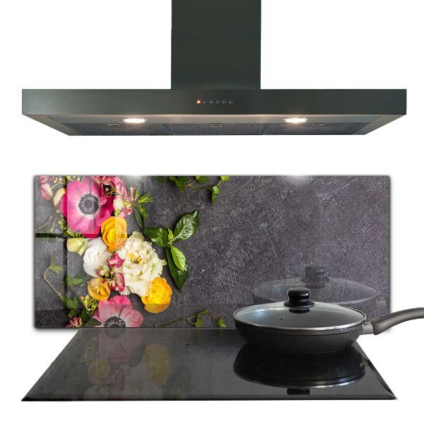 Zidna obloga za kuhinju Kompozicija naravnega cvetja