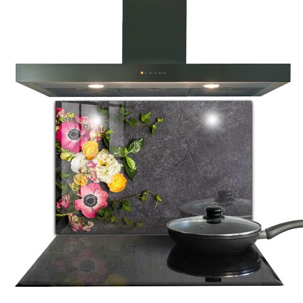 Zidna obloga za kuhinju Kompozicija naravnega cvetja