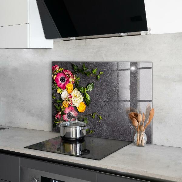 Zidna obloga za kuhinju Kompozicija naravnega cvetja