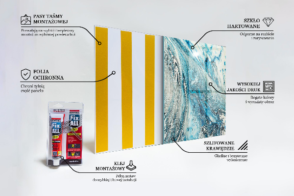 Stenska plošča za kuhinjo Morski val