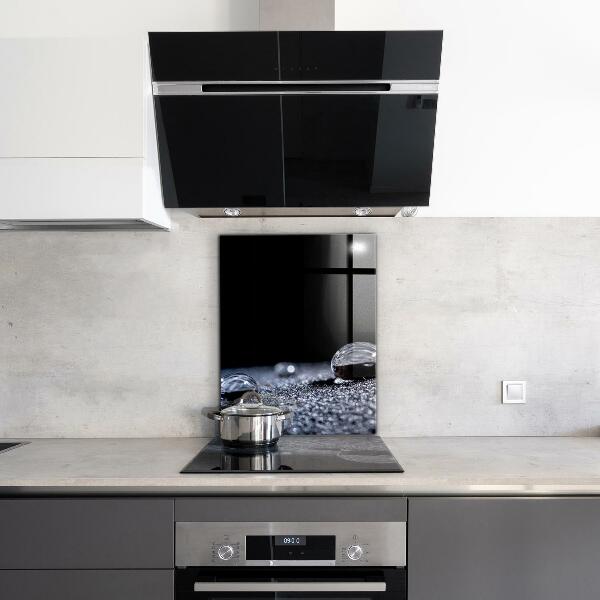 Stenska plošča za kuhinjo Kaplja rose zjutraj