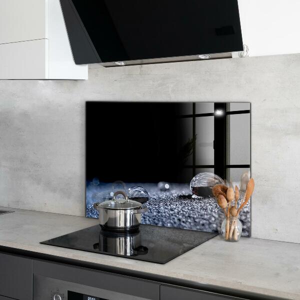 Stenska plošča za kuhinjo Kaplja rose zjutraj