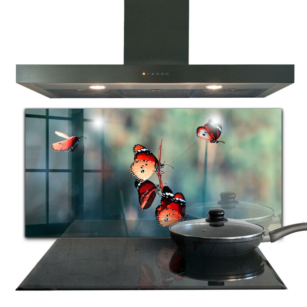 Stenska plošča za kuhinjo Nežen metulj v vetru