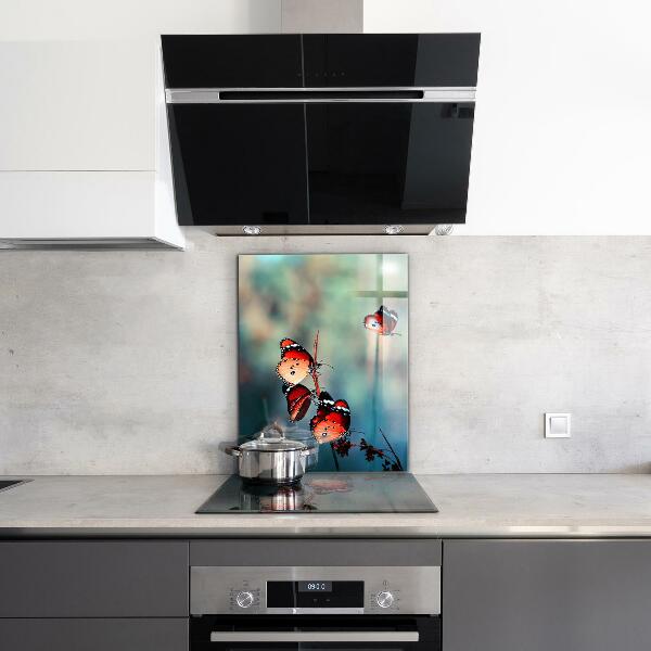 Stenska plošča za kuhinjo Nežen metulj v vetru