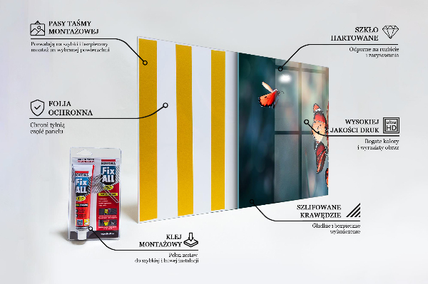 Stenska plošča za kuhinjo Nežen metulj v vetru