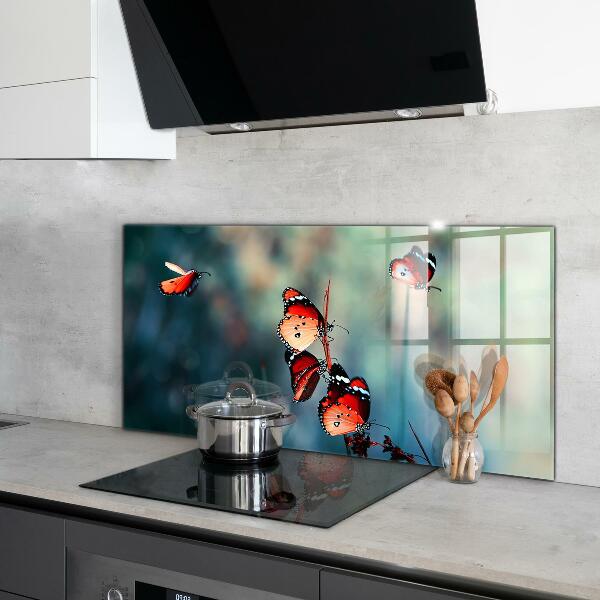 Stenska plošča za kuhinjo Nežen metulj v vetru