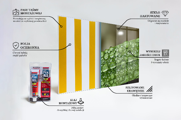 Zidna obloga za kuhinju Zeleni list po dežju