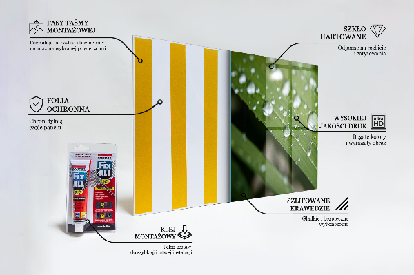 Zidna obloga za kuhinju Kaplje rose na travi