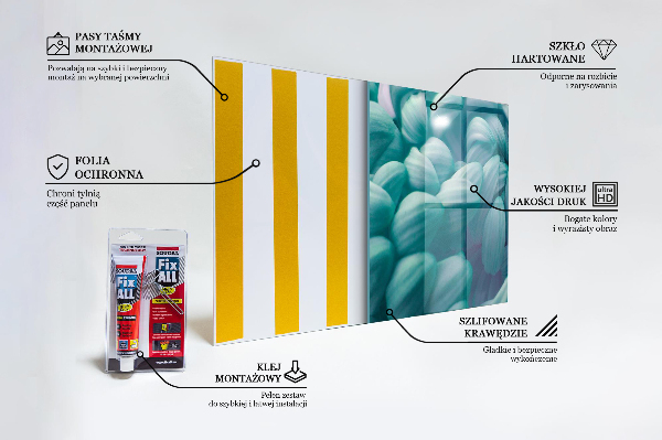 Zidna obloga za kuhinju Modra krizantema