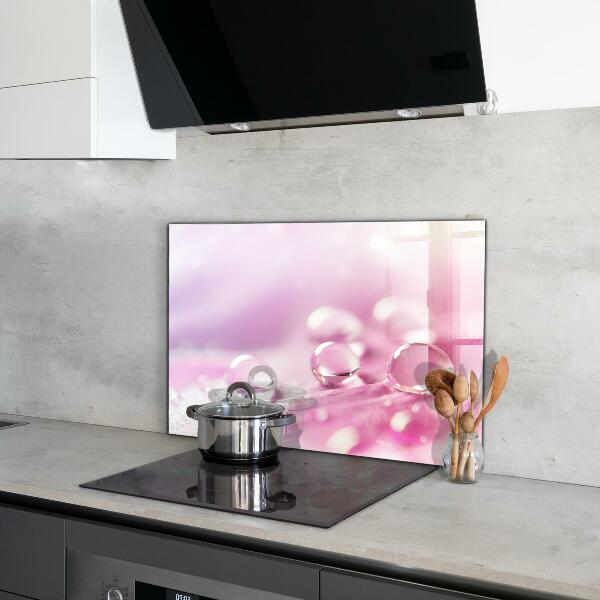 Zidna obloga za kuhinju Kaplje rose na rožnatem cvetu