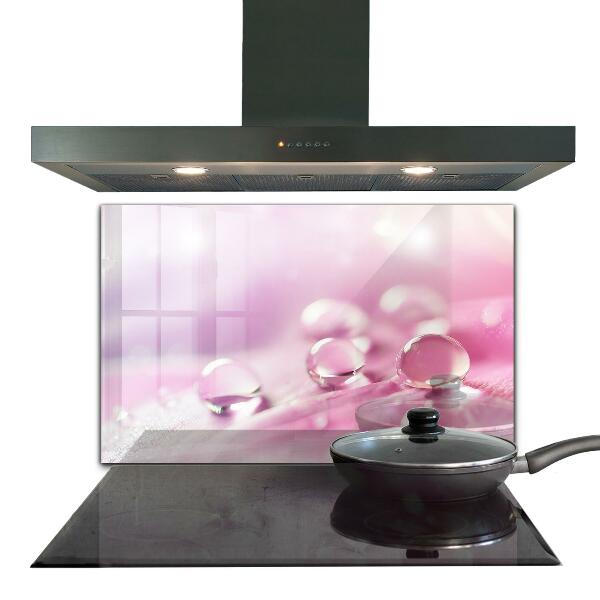 Zidna obloga za kuhinju Kaplje rose na rožnatem cvetu