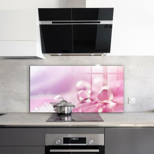 Zidna obloga za kuhinju Kaplje rose na rožnatem cvetu