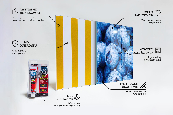 Stenska plošča za kuhinjo Zrele borovnice jagode