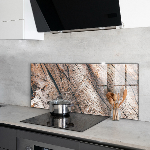 Stenska plošča za kuhinjo Tekstura debla drevesnega lubja
