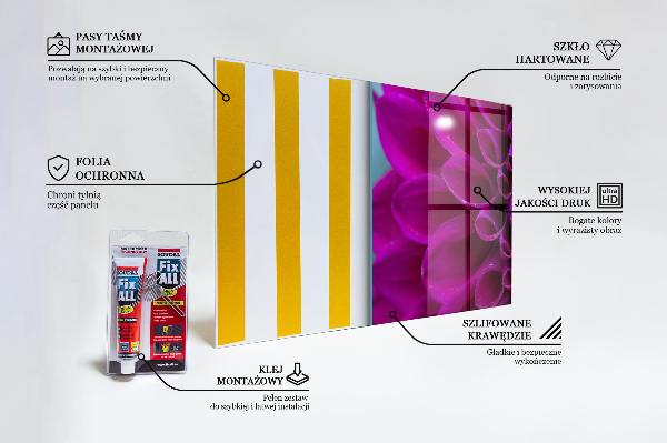 Zidna obloga za kuhinju Podrobnosti vijolične rože