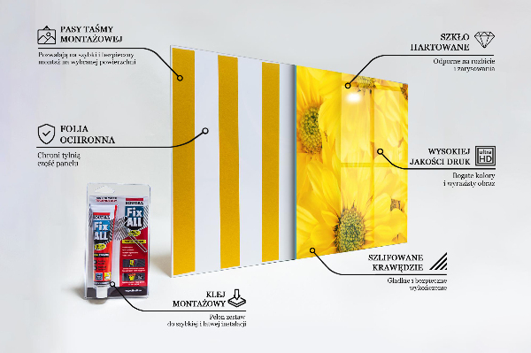 Zidna obloga za kuhinju Poletne rumene rože