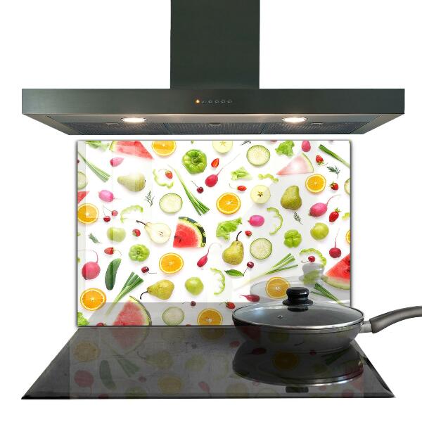 Stenska plošča za kuhinjo Sestava zdravega sadja