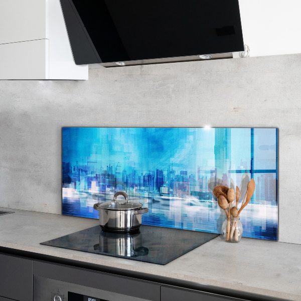 Stenska plošča za kuhinjo Panorama manhattna v new yorku