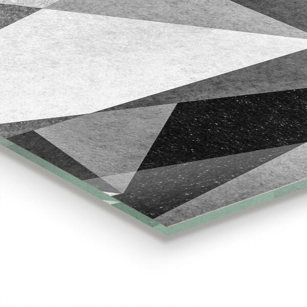 Stenska plošča za kuhinjo Siva geometrijska abstrakcija