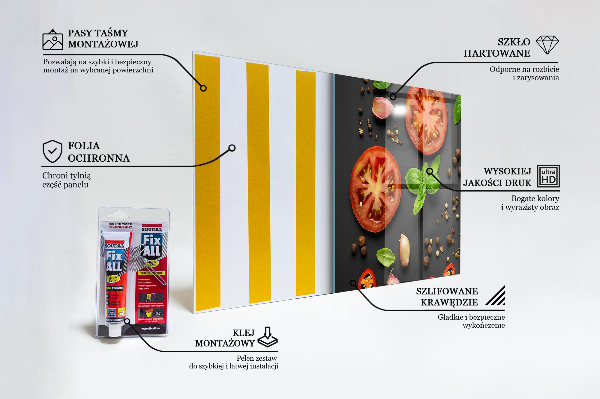 Stenska plošča za kuhinjo Italijanska kuhinja bazilika paradižnik