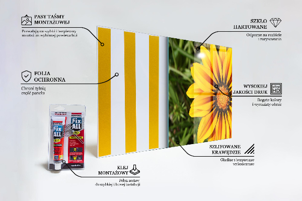 Zidna obloga za kuhinju Rumena roža na travniku