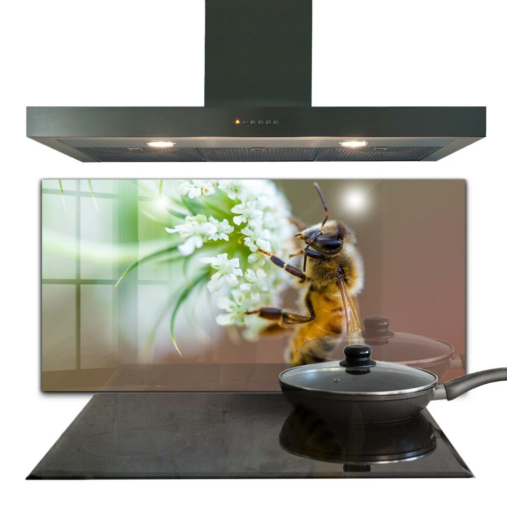 Stenska plošča za kuhinjo Čebela nabira cvetni prah