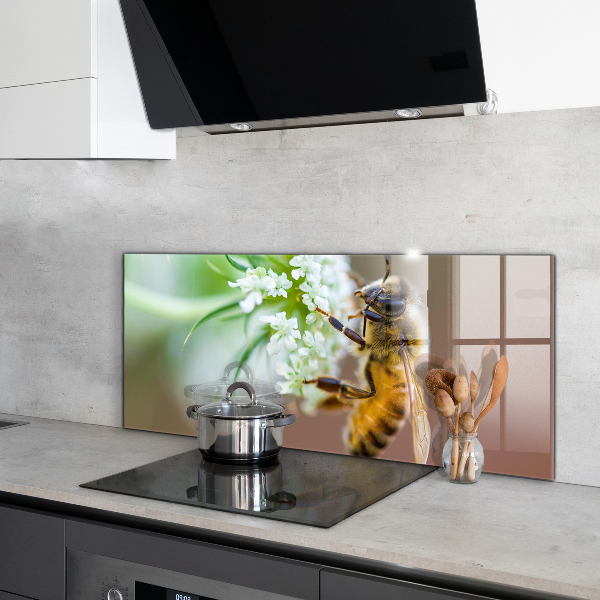 Stenska plošča za kuhinjo Čebela nabira cvetni prah