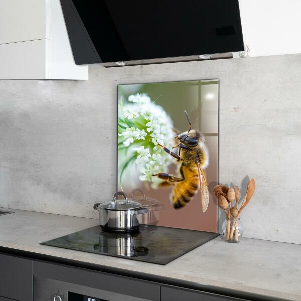 Stenska plošča za kuhinjo Čebela nabira cvetni prah
