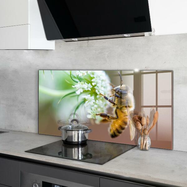 Stenska plošča za kuhinjo Čebela nabira cvetni prah