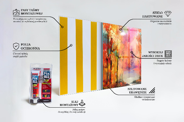 Stenska plošča za kuhinjo Jesenska drevesa v parku