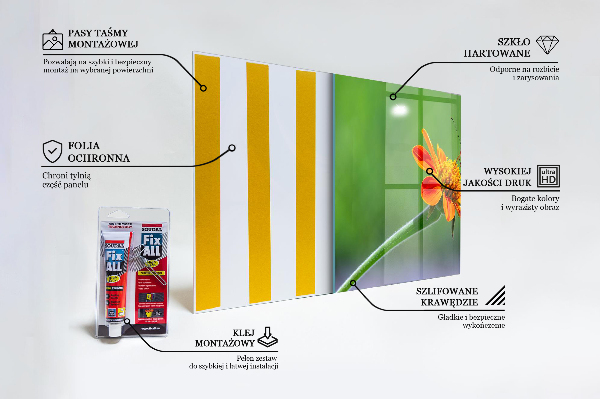 Stenska plošča za kuhinjo Metulj na poletni roži