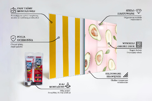Stenska plošča za kuhinjo Sestava z avokadom