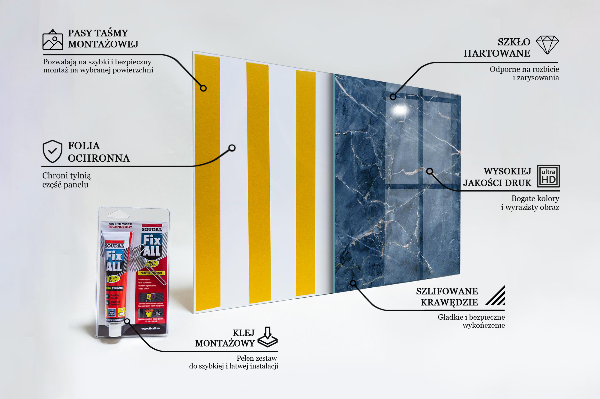 Stenska plošča za kuhinjo Tekstura modrega marmorja