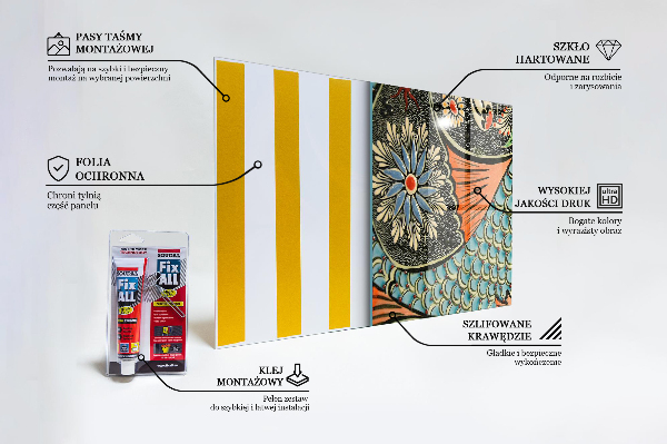 Stenska plošča za kuhinjo Mosaic fish vintage keramika