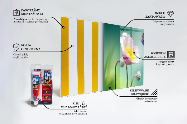 Stenska plošča za kuhinjo Poletna travniška roža metulja