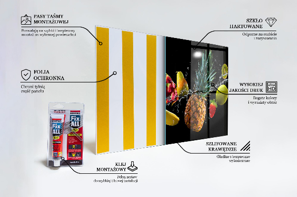 Zidna obloga za kuhinju Sestava sočnega sadja
