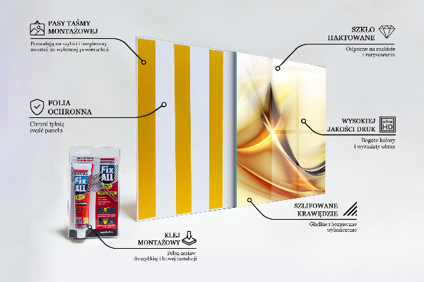 Stenska plošča za kuhinjo Abstrakcija energetskih valov