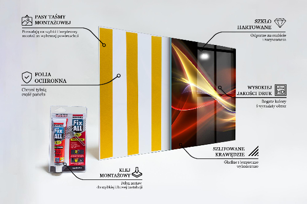 Stenska plošča za kuhinjo Abstraktna vibrirajoča energija