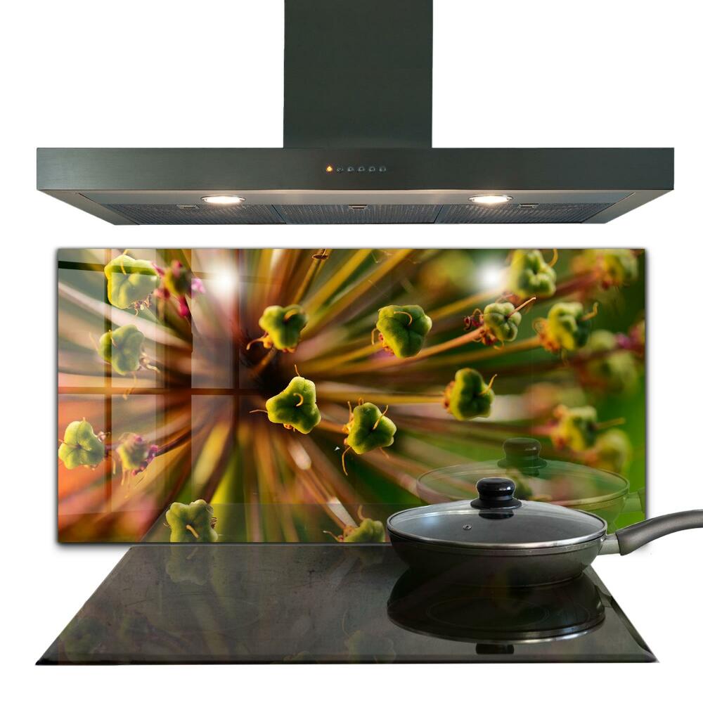 Stenska plošča za kuhinjo Makro fotografija rož