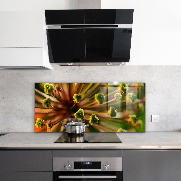 Stenska plošča za kuhinjo Makro fotografija rož