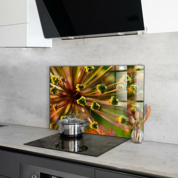 Stenska plošča za kuhinjo Makro fotografija rož