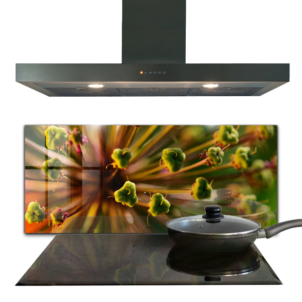 Stenska plošča za kuhinjo Makro fotografija rož