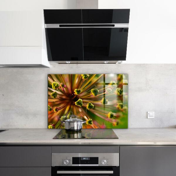 Stenska plošča za kuhinjo Makro fotografija rož