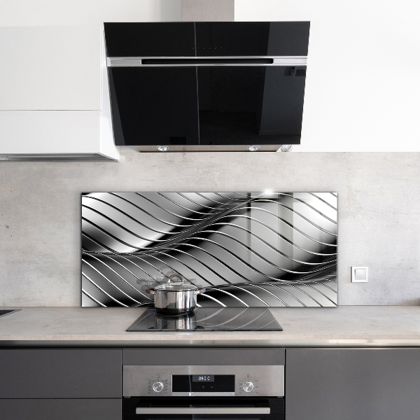 Stenska plošča za kuhinjo Abstrakcija kovinskih valov
