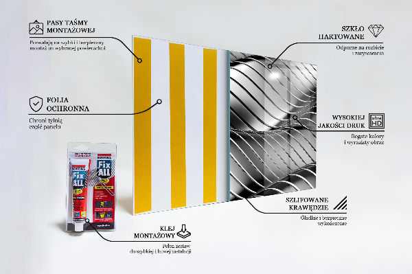 Stenska plošča za kuhinjo Abstrakcija kovinskih valov