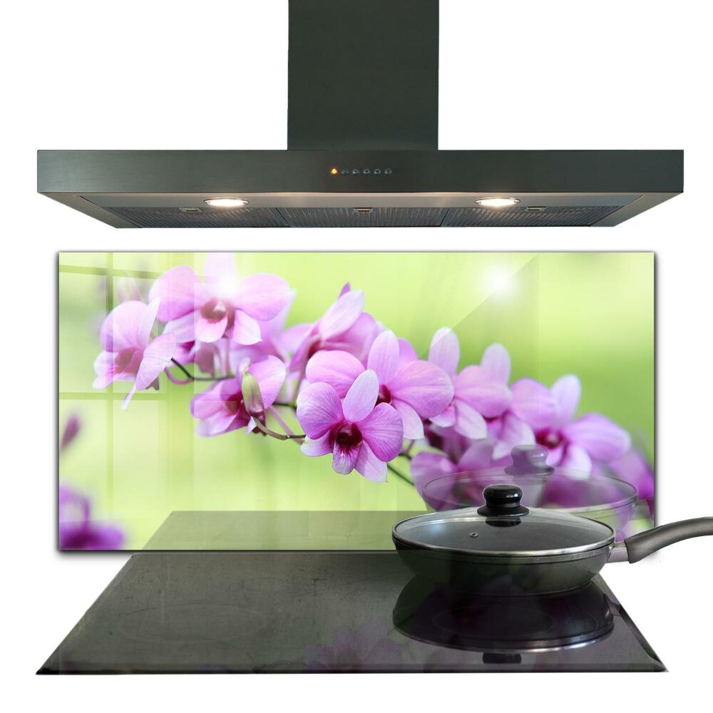 Stenska plošča za kuhinjo Vijolična orhideja